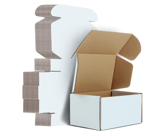 White Corrugated Cardboard Mailer Boxes 	9"L x 6"W x 4"H