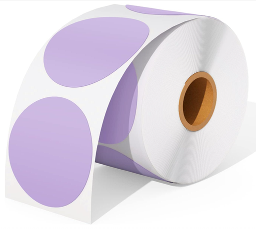Purple Circle Thermal Sticker Labels
